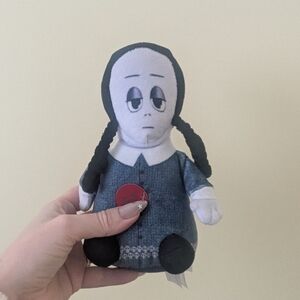 Plush Doll with Blue Dress and Black Hair
